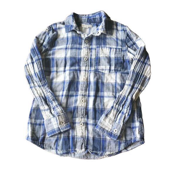 Tucker Tate Other - Tucker + Tate Blue Plaid Cotton Long Sleeve Button Down Casual Shirt Boys Sz 7